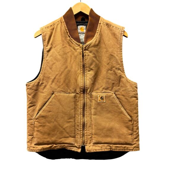 Carhartt Utility Vest Mens Medium Brown Canvas V02 WORK CONDITION - Picture 1 of 10